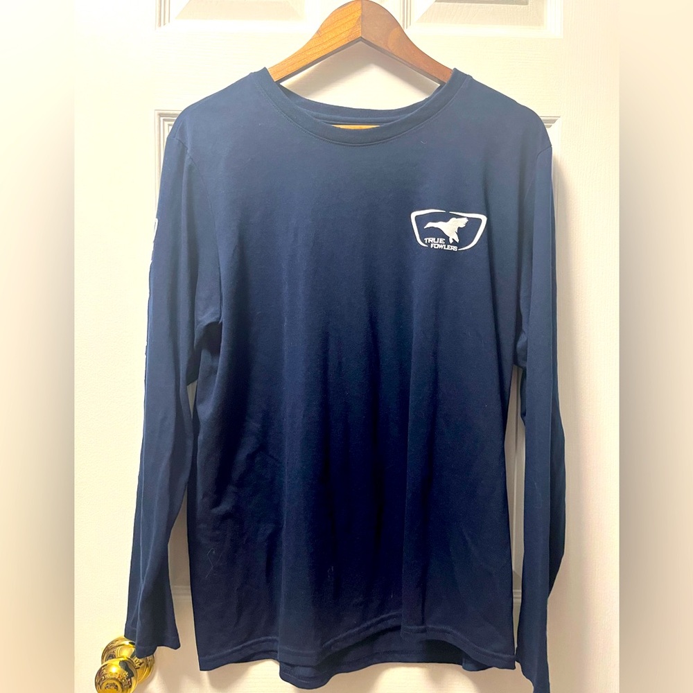 True Fowl Gildan Cotton Long Sleeve Navy Blue Shirt
